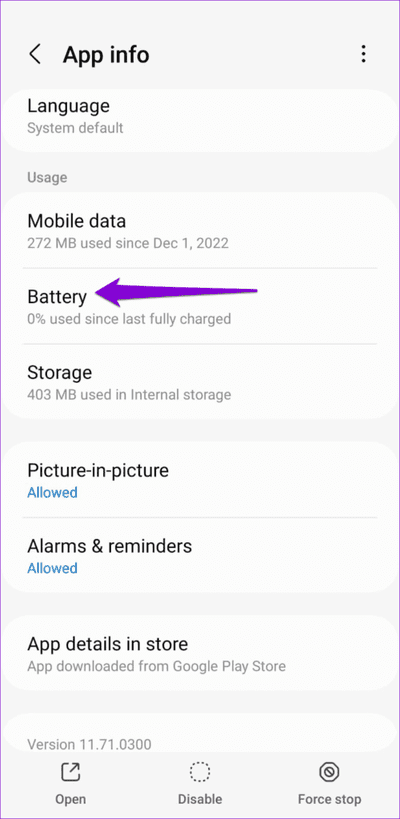Google-Maps-Battery-Permissions-on-Android-500x1024-3 أهم 7 إصلاحات لعدم عمل الخط الزمني لـ Google Maps على Android و iPhone
