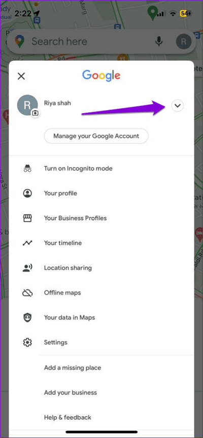 Google-Maps-Menu-on-iPhone-474x1024-1 أهم 7 إصلاحات لعدم عمل الخط الزمني لـ Google Maps على Android و iPhone