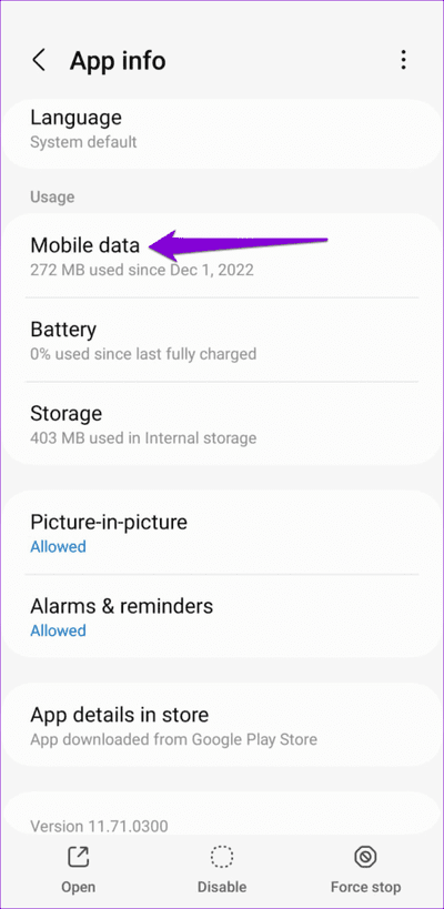 Google-Maps-Mobile-Data-Permissions-on-Android-500x1024-3 أهم 7 إصلاحات لعدم عمل الخط الزمني لـ Google Maps على Android و iPhone