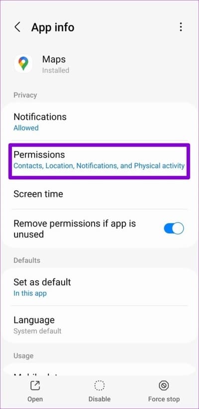 Google-Maps-Permissions-on-Android-500x1024-3 أهم 7 إصلاحات لعدم عمل الخط الزمني لـ Google Maps على Android و iPhone