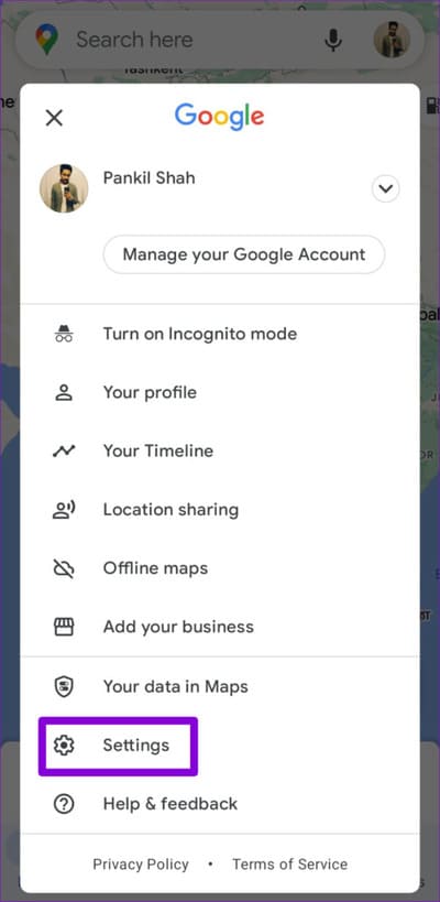 Google-Maps-Settings-1-500x1024-2 أهم 7 إصلاحات لعدم عمل الخط الزمني لـ Google Maps على Android و iPhone