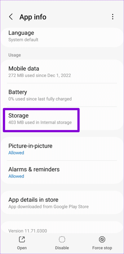 Google-Maps-Storage-on-Android-500x1024-3 أهم 7 إصلاحات لعدم عمل الخط الزمني لـ Google Maps على Android و iPhone