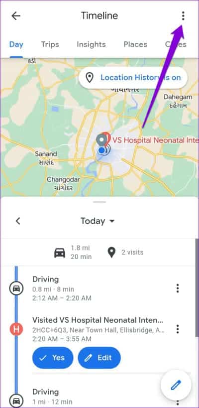 Google-Maps-Timeline-on-Android-1-500x1024-1 أهم 7 إصلاحات لعدم عمل الخط الزمني لـ Google Maps على Android و iPhone