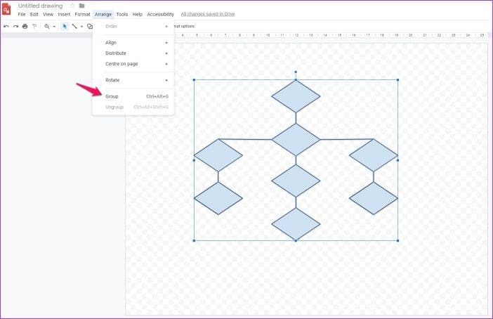 كيفية تجميع العناصر في Google Drawings - %categories