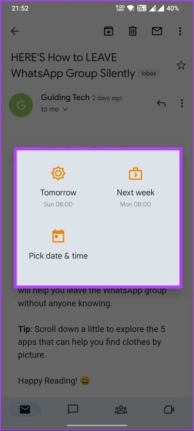 How-to-Unmute-Email-in-Gmail_11 كيفية إلغاء كتم رسائل البريد الإلكتروني في Gmail على سطح المكتب أو الهاتف المحمول