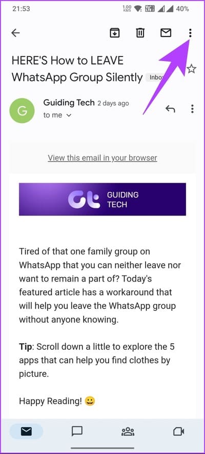 How-to-Unmute-Email-in-Gmail_12 كيفية إلغاء كتم رسائل البريد الإلكتروني في Gmail على سطح المكتب أو الهاتف المحمول