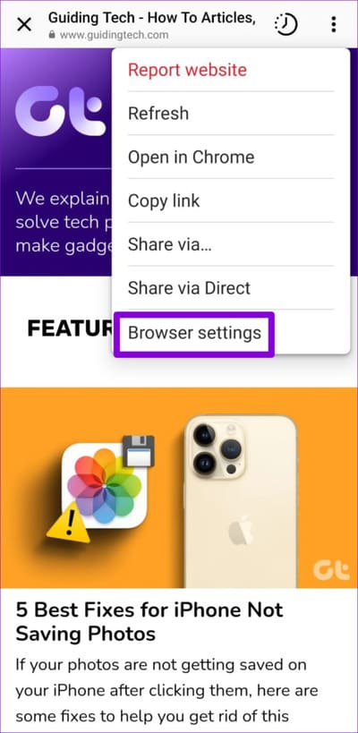 Instagram-In-App-Browser-Settings-500x1024-1 أفضل 7 طرق لإصلاح عدم عمل روابط Instagram على Android و iPhone