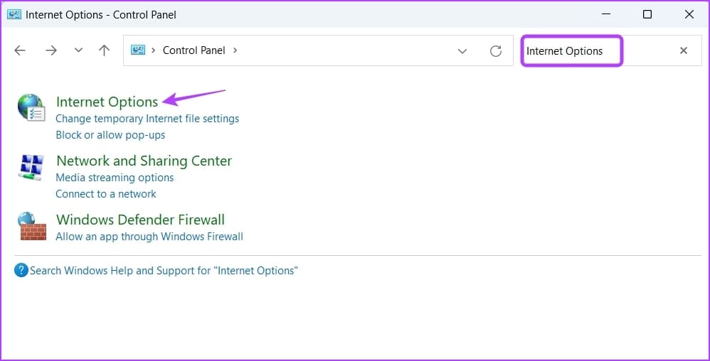 Internet-Options-in-Control-Panel أفضل 7 طرق لفتح خيارات الإنترنت على Windows 11