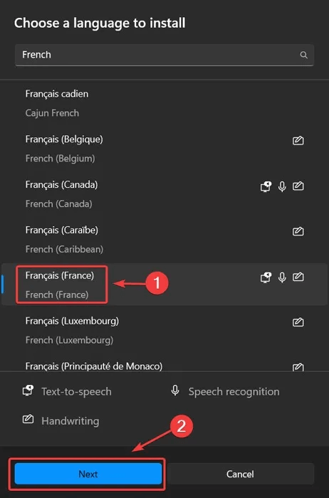 Keyboard-Language-Select-language-and-click-on-next.jpg كيفية إضافة لوحة مفاتيح لغة جديدة في Windows