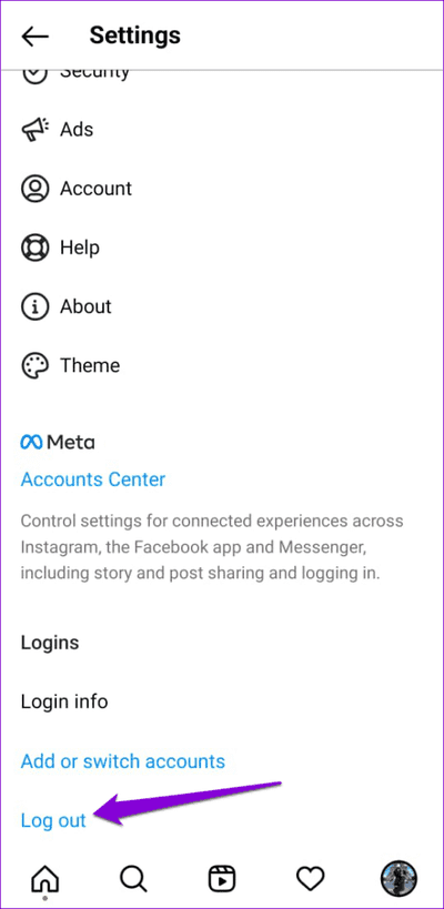 Log-Out-of-Instagram-App-500x1024-1 أفضل 7 طرق لإصلاح عدم عمل روابط Instagram على Android و iPhone