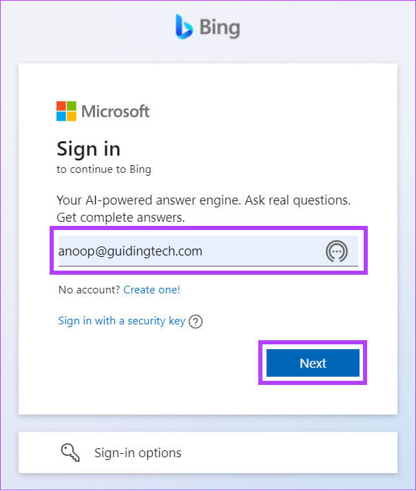 Log-in-with-your-Microsoft-Account كيفية استخدام Bing Chat على Chrome أو أي متصفح آخر
