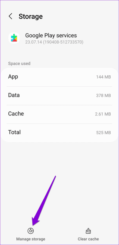 Manage-Google-Play-Services-Storage-on-Android-500x1024-1 أهم 7 إصلاحات لعدم عمل الخط الزمني لـ Google Maps على Android و iPhone