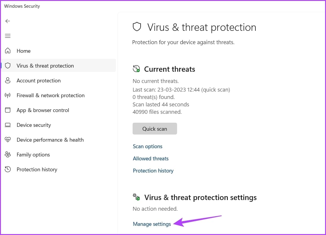 Manage-settings-5 أفضل 7 إصلاحات لخطأ تم تعطيل خدمة استكشاف الأخطاء وإصلاحها لـ Windows عبر الإنترنت على Windows