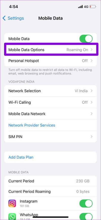 Mobile-Data-Options-5-474x1024-1 أفضل 7 طرق لإصلاح ضعف جودة مكالمات الفيديو في WhatsApp لأجهزة Android و iPhone