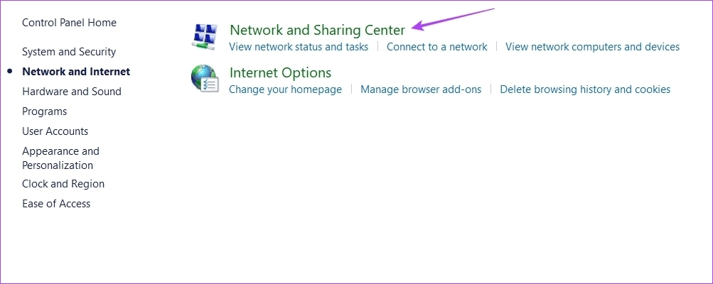 Network-and-Sharing-Center-option 4 أفضل الطرق للتحقق من وقت تشغيل جهاز الكمبيوتر على Windows 11