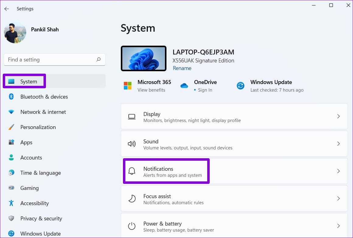 Notification-Settings-on-Windows-11 أفضل 7 طرق لإصلاح عدم عمل إشعارات تطبيق Xbox على Windows