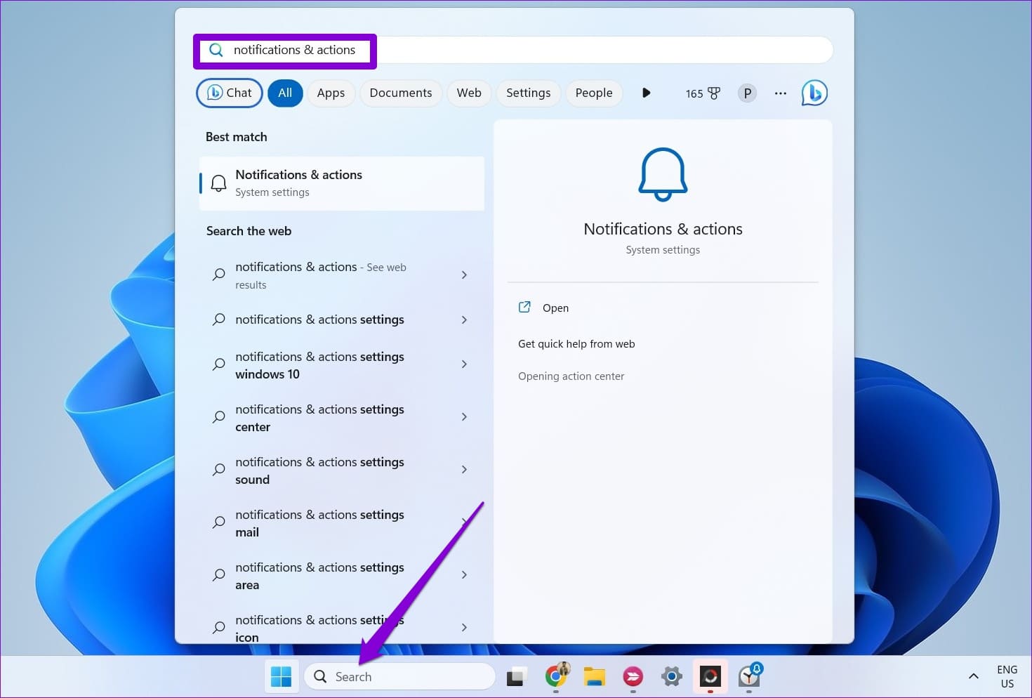 Notifications-and-Actions-in-Windows-1 كيفية ضبط وتحرير وحذف المنبه في Windows 11