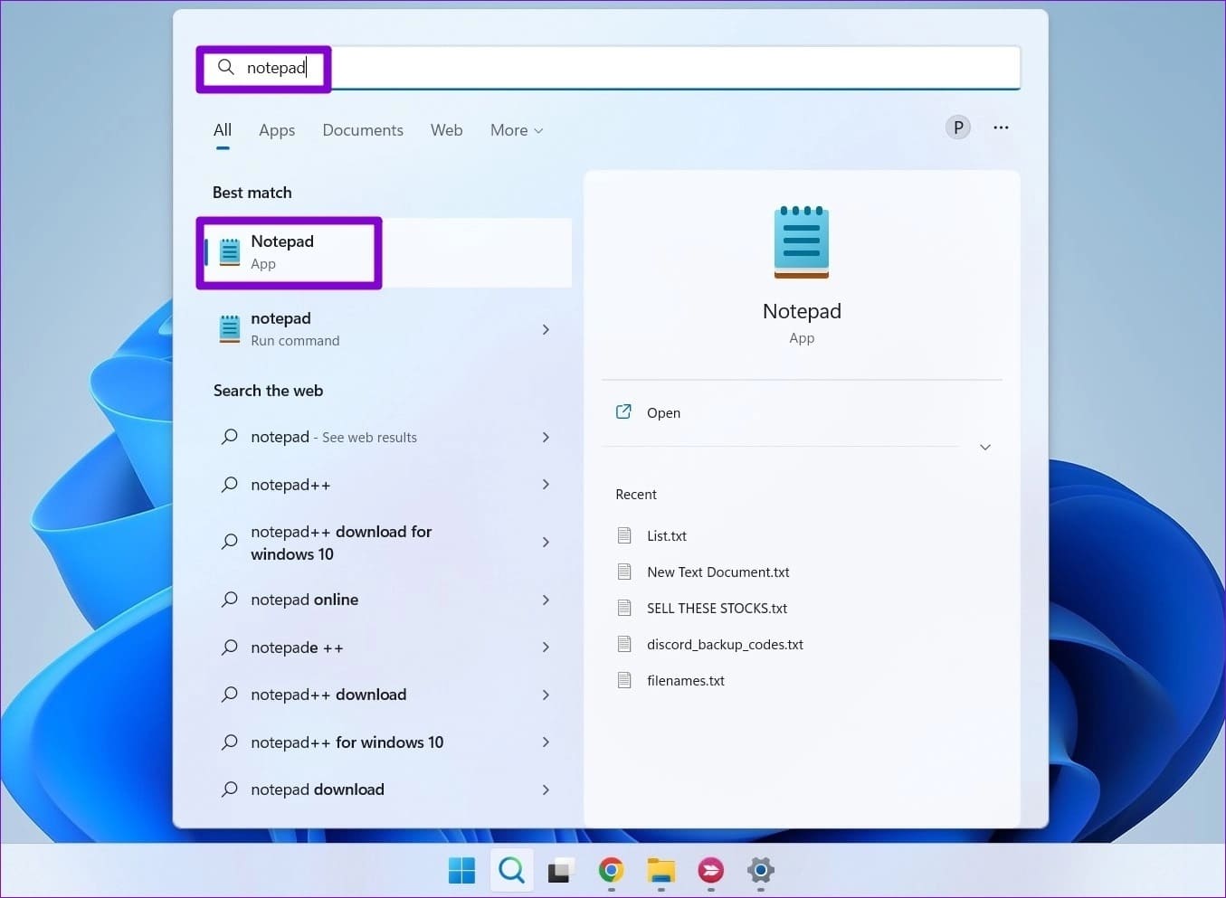 Open-Notepad-on-Windows-11 كيفية إعادة إنشاء فهرس البحث في Windows 11
