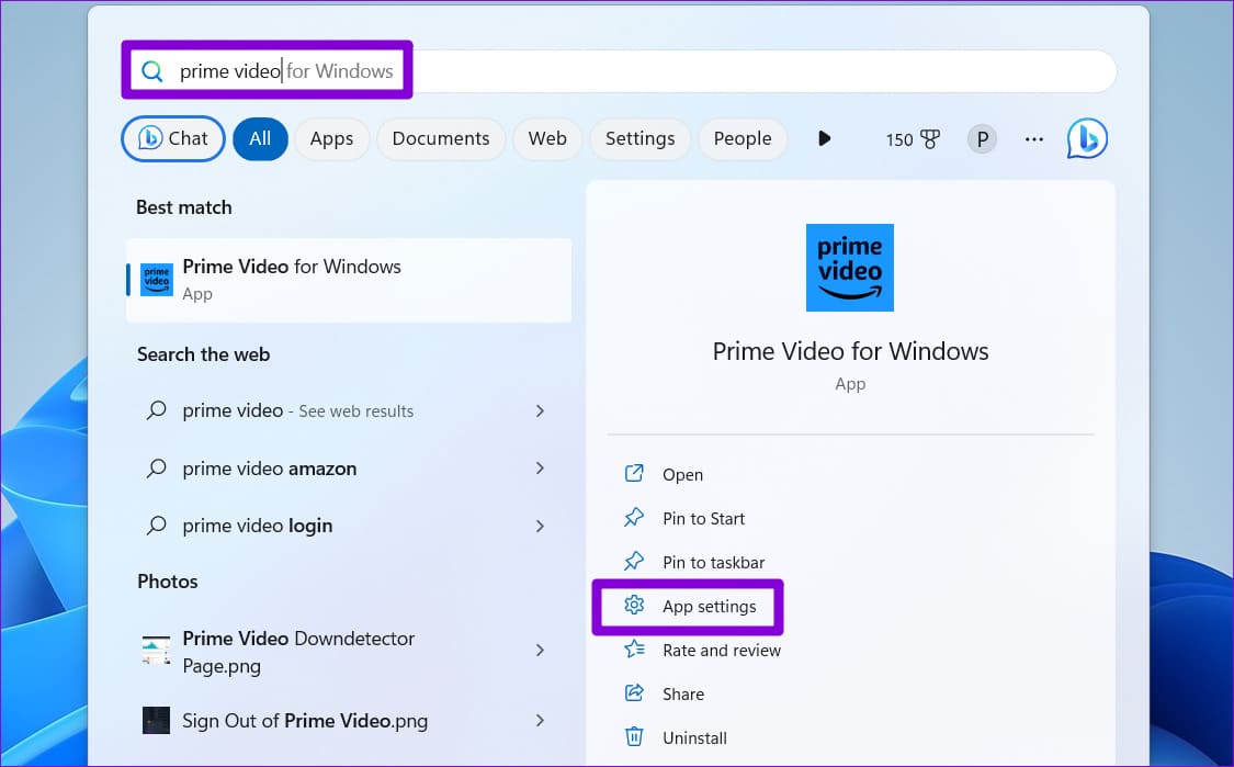 Open-Prime-Video-Settings-on-Windows أفضل 9 طرق لإصلاح مشكلة الشاشة السوداء في Amazon Prime Video على Windows