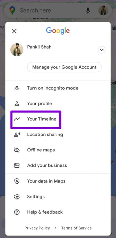 Open-Timeline-in-Google-Maps-1-500x1024-1 أهم 7 إصلاحات لعدم عمل الخط الزمني لـ Google Maps على Android و iPhone