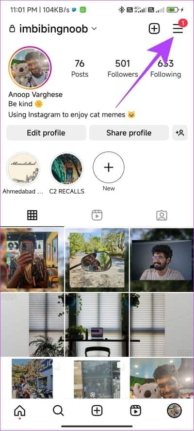 Open-the-hamburger-menu-on-Instagram-1 10 طرق لإصلاح عدم ظهور تسميات عناوين الصور التوضيحية على تطبيق Instagram