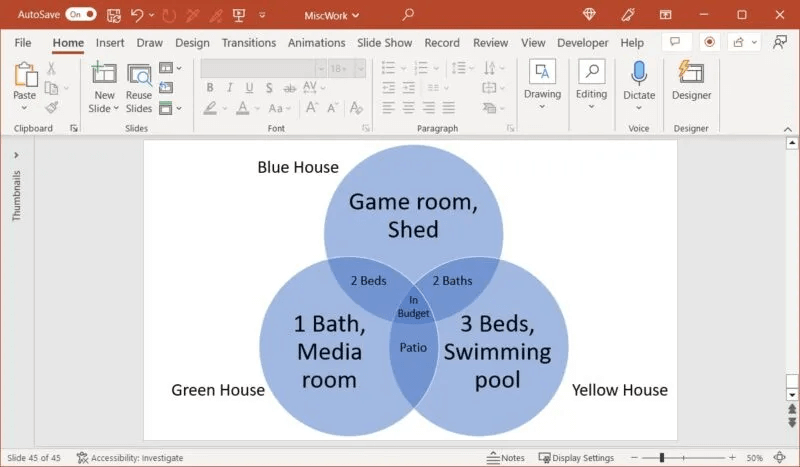 Overlapping-Text-Boxes-PowerPoint-800x467.jpg كيفية إنشاء مخطط Venn في Microsoft PowerPoint