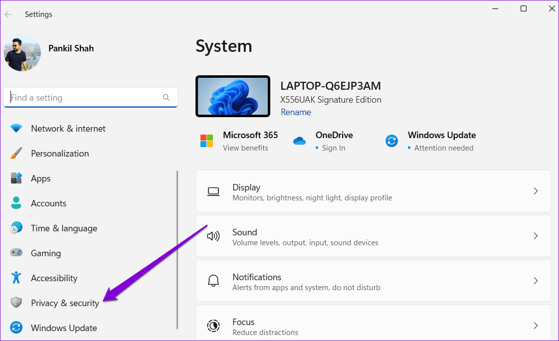 Privacy-and-Security-Settings-on-Windows-11-1 كيفية إعادة إنشاء فهرس البحث في Windows 11