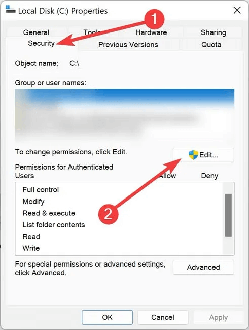 Privilege-is-Not-Held-Editing-user-permissions.jpg-1 4 طرق لإزالة الخطأ 0x80070522 من Windows