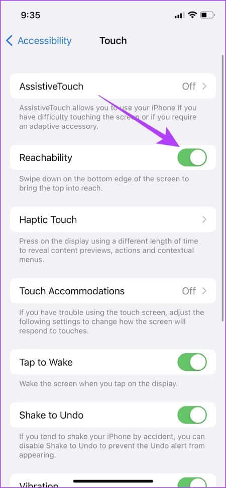 Reachability كيفية استخدام وضع التصفح بيد واحدة على iPhone و Android
