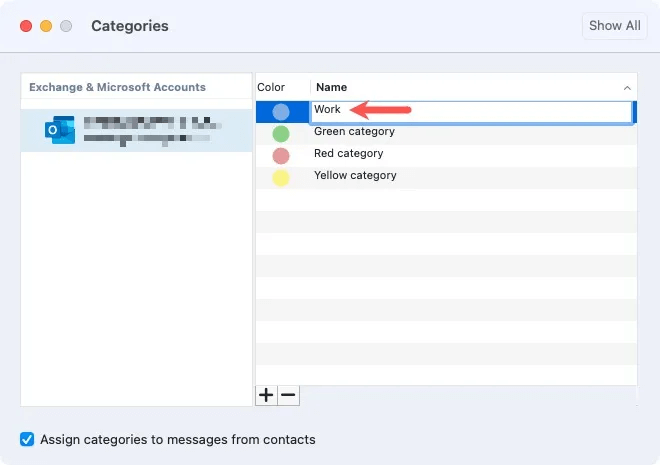 Rename-Category-Outlook-Mac.jpg كيفية استخدام فئات Microsoft Outlook لتنظيم البريد الإلكتروني