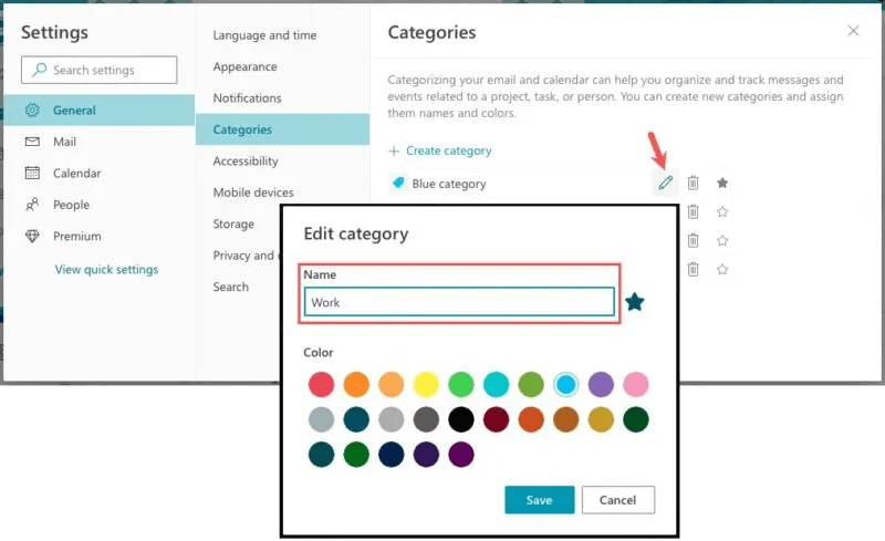 Rename-Category-Outlook-Web-800x489.jpg كيفية استخدام فئات Microsoft Outlook لتنظيم البريد الإلكتروني