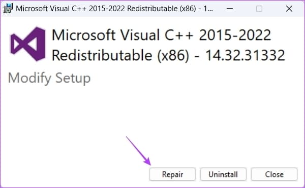 Repair-option-3 كيفية إصلاح خطأ المجلد المضغوط غير صالح على Windows 11