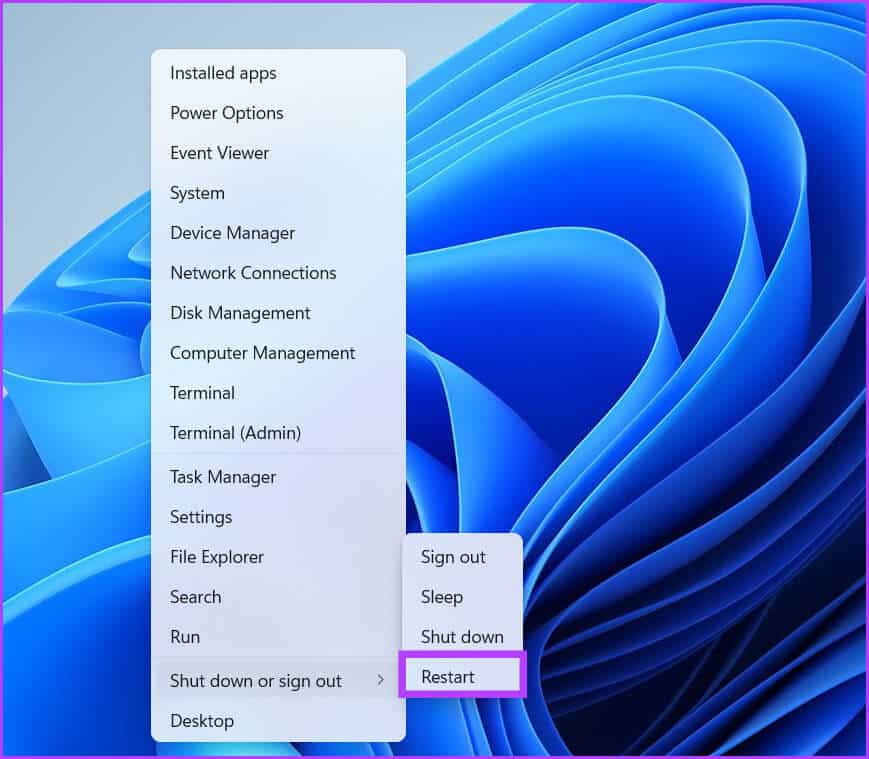 Resatrt-system أفضل 8 طرق لإصلاح خطأ عدم تمكن Remote Desktop من العثور على الكمبيوتر في Windows 11