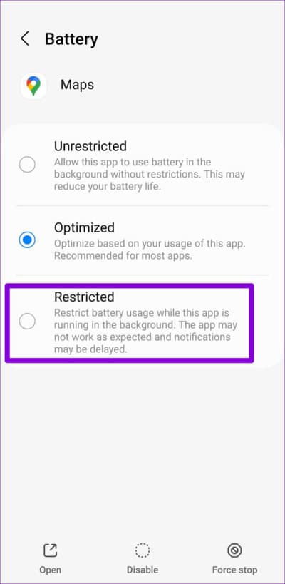 Restrict-Battery-Usage-for-Google-Maps-on-Android-500x1024-1 أفضل 9 طرق لإصلاح استنزاف Google Maps للبطارية على Android و iPhone