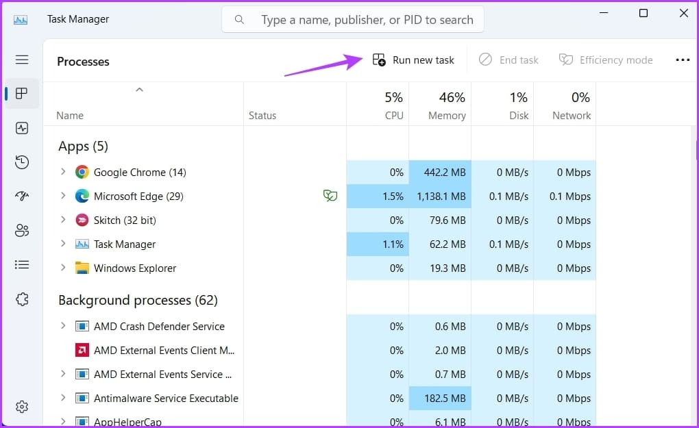 Run-new-task-option-3-1 أفضل 9 طرق لفتح تطبيق الإعدادات على نظام التشغيل Windows 11