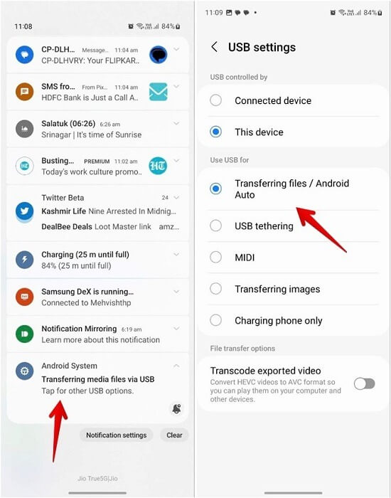 Samsung-Phone-USB-Settings Samsung DeX لا يعمل؟ جرب هذه الإصلاحات