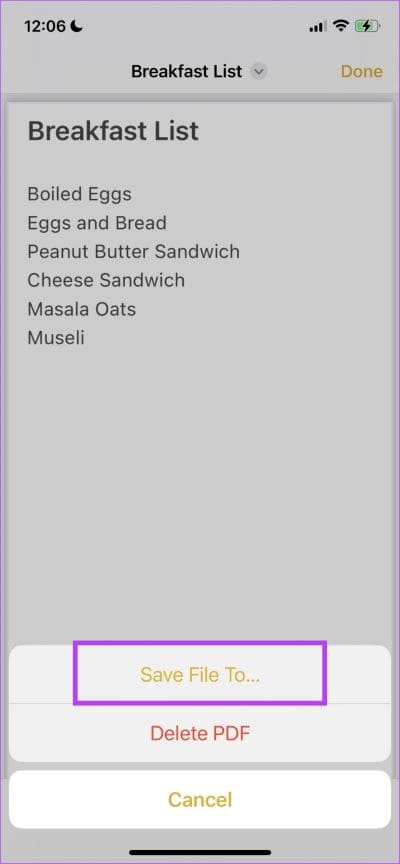 Save-File-To كيفية حفظ Apple Notes كملف PDF على iPhone و Mac