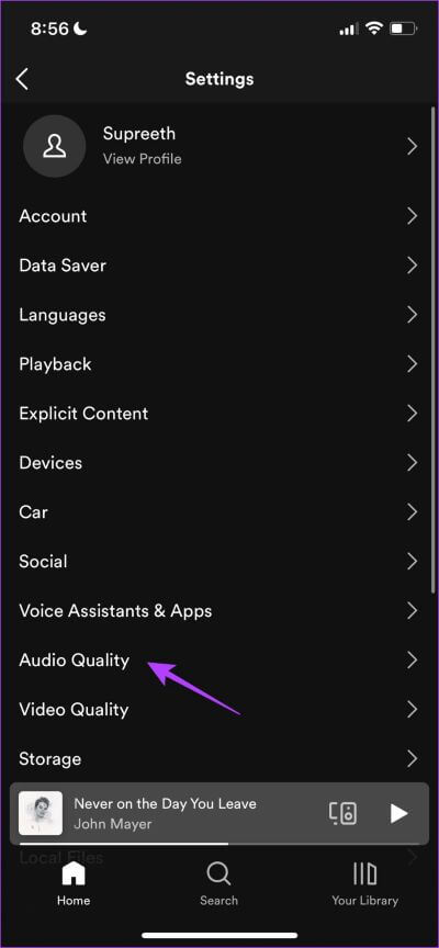 Select-Audio-Quality-1 كيفية تنزيل الموسيقى والبودكاست على Spotify للاستماع دون اتصال