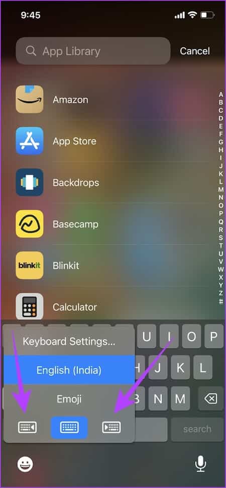 Select-Keyboard-Direction كيفية استخدام وضع التصفح بيد واحدة على iPhone و Android