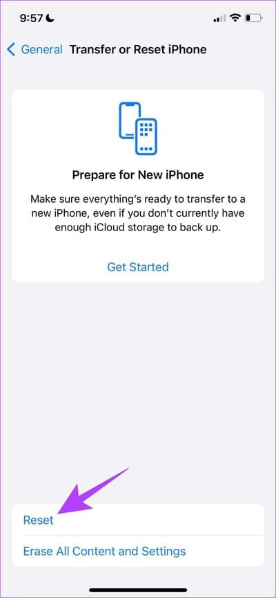 Select-Reset-3-1 11 طرق سهلة لإصلاح الشحن بطيء على iPhone