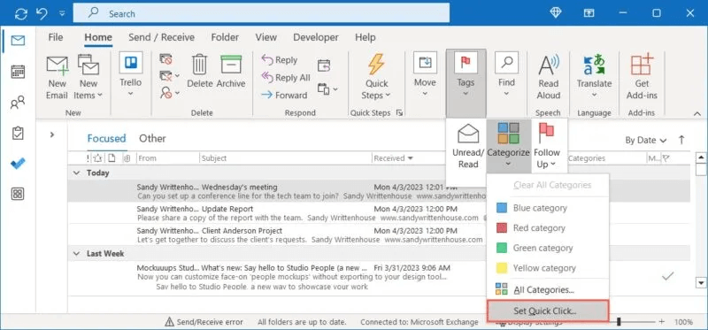 كيفية استخدام فئات Microsoft Outlook لتنظيم البريد الإلكتروني - %categories