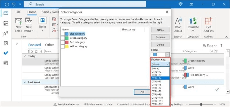 Shortcut-Key-Outlook-Windows-800x373.jpg كيفية استخدام فئات Microsoft Outlook لتنظيم البريد الإلكتروني