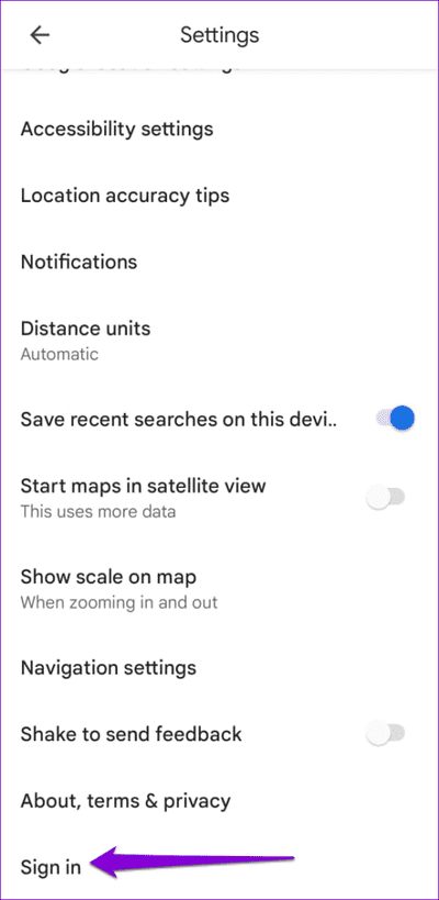 Sign-Into-Google-Maps-for-Android-1-500x1024-1 أهم 7 إصلاحات لعدم عمل الخط الزمني لـ Google Maps على Android و iPhone