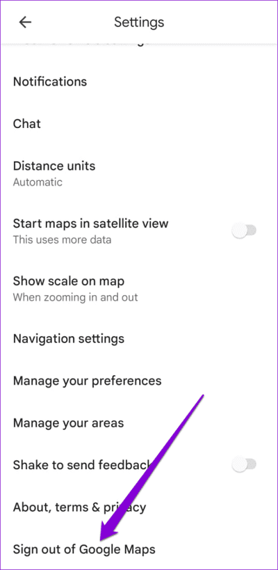 Sign-Out-of-Google-Maps-Android-500x1024-1 أهم 7 إصلاحات لعدم عمل الخط الزمني لـ Google Maps على Android و iPhone