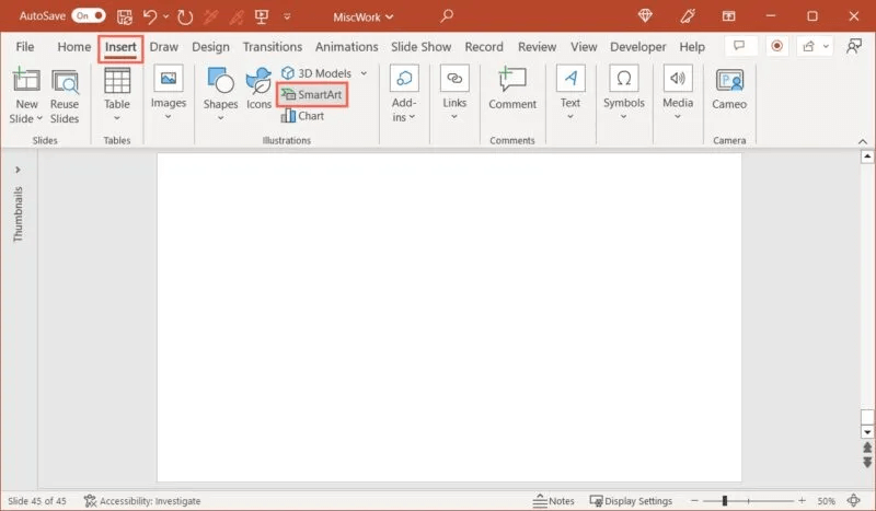 SmartArt-Insert-Tab-PowerPoint-800x467.jpg كيفية إنشاء مخطط Venn في Microsoft PowerPoint