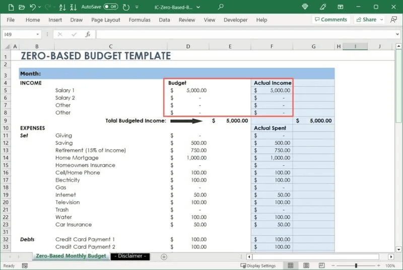 Smartsheet-Template-Budget-Actual-800x537.jpg كيفية عمل ميزانية صفرية في Microsoft Excel