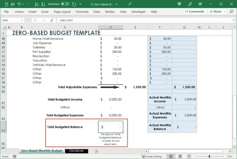 كيفية عمل ميزانية صفرية في Microsoft Excel - %categories