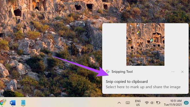 Snipping-Tool-Window-Notification-1-1 أين تجد لقطات الشاشة على Windows 11 و 10