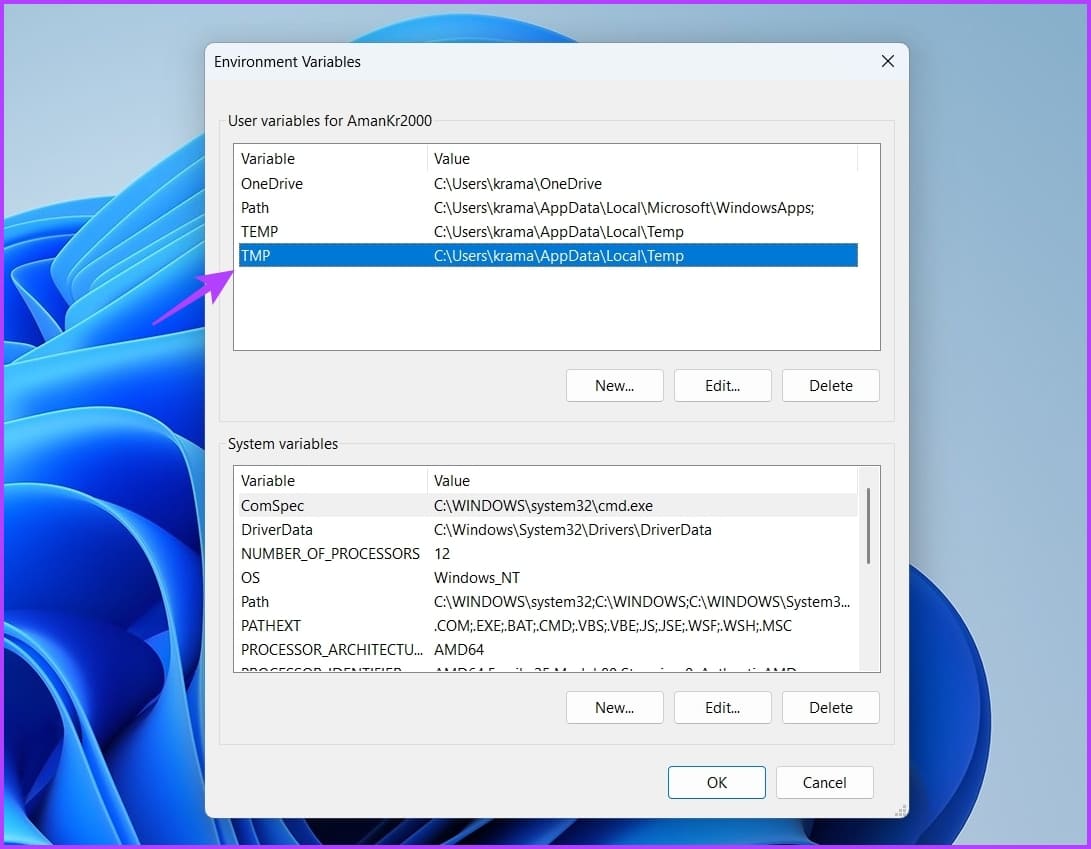 TMP-variable 7 طرق سريعة لإصلاح خطأ "تأكد من أن المجلد المؤقت temp الخاص بك صالح" على Windows 11