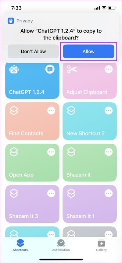 Tap-Allow كيفية استخدام ChatGPT مع Siri على iPhone